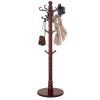 LOZABEE Wood Coat Rack Stand, Vintage Wooden Coat Rack Freestanding with Sturdy Round Base,Classic Coat Racks with 14 Hooks, Natural Birch Wood Standing Coat for Entryway (Vintage Round chassis) view 1