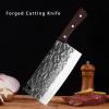 toothgeneric Meat Cleaver,Cleaver Knife 7.6 Inch Forged Butcher Cleaver Utility Kitchen Chef's Knife High Hardness Sharp Stainless Steel Meat Vegetables Fruit Slicing Knife, LAMAJIGA5844 view 3