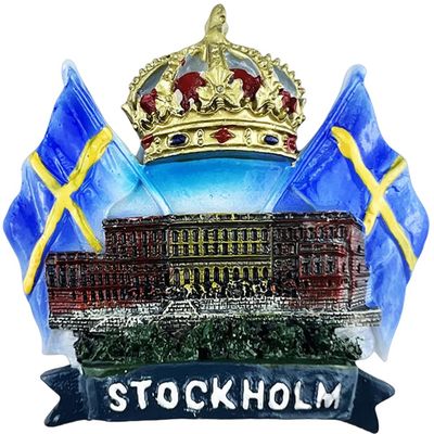 3D Stockholm Sweden Fridge Magnet Tourist Souvenir Kitchen Refrigerator Magnet Decoration Hand Painted Craft