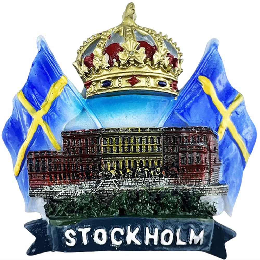 3D Stockholm Sweden Fridge Magnet Tourist Souvenir Kitchen Refrigerator Magnet Decoration Hand Painted Craft