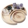 Crystal Holder Moon Tray Wooden Crystal Holder Round Crystal Organizer Tray Acacia Wood Trinket Dish for Rocks Jewelry Healing Crystals Storage view 4