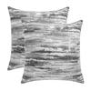 ROMANDECO Jacquard Chenille Striped Decorative Throw Pillow Covers for Couch Set of 2, 24x24 Inches, Grey view 1