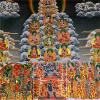 thangka, Tibetan thangka,thangka painting,buddhist tapestry,Tantric Tibetan Buddhism Thangka Wall Hanging,Guru Rinpoche's Conversion,Lotus Born,Hot Stamping Brocade Buddhist Tapestry for Zen Home Deco view 2