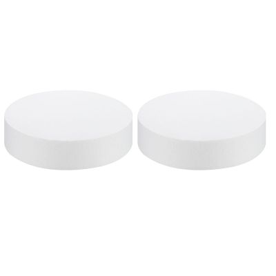 MECCANIXITY Round Foam Cake Dummy 8 Inch x 2 Inch Circle Dummy Cake Set for Wedding Cakes, Birthday Cakes, Crafts, and Window Displays 2 Pack