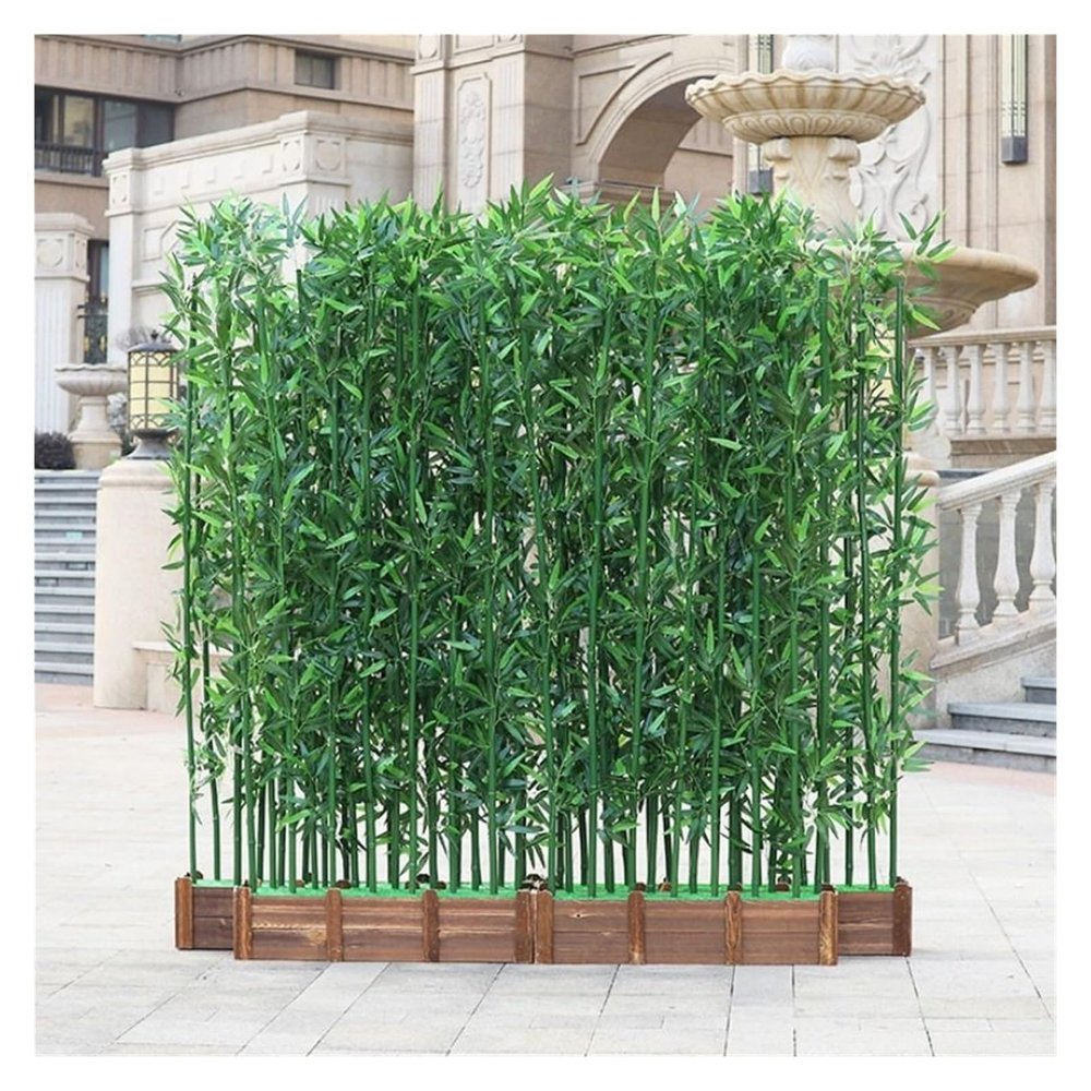 Patio Artificial Fake Bamboo Plant Privacy Fence, Indoor Outdoor Room Dividers Faux Bamboo Greenery Wall, 3 4 5 6 6.5 Feet High Landscaping Plastic Planters Privacy Wall Divider Fencing ( Color : 1m T