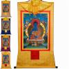 thangka, Tibetan thangka,thangka painting,buddhist tapestry,Akshobhya(A Healing Buddha Before Medicine Buddha), Tibetan Thangka Painting Art,Buddhist Thangka Brocade,Buddha Tapestry with Scroll ( Colo view 4
