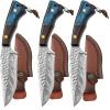 toothgeneric Meat Cleaver,Cleaver Knife Handmade Kitchen Boning Knife Meat Cleaver Vegetable Fruit Cutting Utility Knife Stainless Steel Kitchen Knives Wooden Handle (Color : Boning Knife 3pcs) view 1
