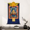 thangka, Tibetan thangka,thangka painting,buddhist tapestry,Tantric Tibetan Buddhist Thangka Wall Hanging,Guru Rinpoche,Lotus Born,Padmakara,Hot Stamping Brocade Buddhist Tapestry,for Zen Home Decor M view 3