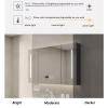 Medicine cabinet replacement mirror with storage,wall mounted bathroom storage Smart dimming,Anti-fog Bathroom Mirror Cabinet Beauty lighting,with clock and temperature display,Paper extraction hole ( view 4