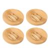RXMORI Wood Soap Dish, Drainable Bathroom Soap Holder, 8cm Shower Steamer Tray, Bamboo Soap Holder with Bottom Drainage Frame, Shower Dish Accessories view 1