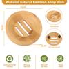 RXMORI Wood Soap Dish, Drainable Bathroom Soap Holder, 8cm Shower Steamer Tray, Bamboo Soap Holder with Bottom Drainage Frame, Shower Dish Accessories view 4