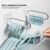 Clothes Organizer, Clothes Hanger Holder, Clothes Hanger Organizer, U-Shape Wall Storage Rack, Clothes Hanger Organizer Stainless Steel UShape Wall Storage Rack for Bathroom Balcony White view 4