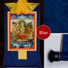 thangka, Tibetan thangka,thangka Painting,Buddhist Tapestry,Maitreya(Ajita,Future Buddha of This World), Tibetan Thangka Painting Art,Buddhist Thangka Brocade,Buddha Tapestry with Scroll (Color : Blu view 3