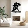 MeigoArt Custom Cowgirl Riding Metal Wall Art, Personalized Cowboy Name Tag, Girl's Room Decor, Country Girl, Barn Name, Ranch Sign view 4