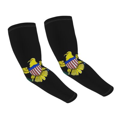 ASYG Us Virgin Islands Flag Arm Sleeves Flag Cooling Sports Arm Sleeves Outdoor Sleeves For Women and Men