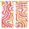 Aesthetic Curtains for Bedroom, Retro Groovy Cute 70s Orange Pink Spiral Swirl Pastel Abstract Wavy Hippie Funky Style Boho Window Treatment Drapery for Living Room kitchen Home 2 Panels, 84"x63" Inch view 2