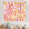 Aesthetic Curtains for Bedroom, Retro Groovy Cute 70s Orange Pink Spiral Swirl Pastel Abstract Wavy Hippie Funky Style Boho Window Treatment Drapery for Living Room kitchen Home 2 Panels, 84"x63" Inch view 3