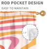 Aesthetic Curtains for Bedroom, Retro Groovy Cute 70s Orange Pink Spiral Swirl Pastel Abstract Wavy Hippie Funky Style Boho Window Treatment Drapery for Living Room kitchen Home 2 Panels, 84"x63" Inch view 4