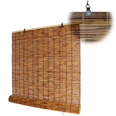 Bamboo Patio Blinds Light Filtering Outdoor Roll Up Shades, Bamboo Porch Blackout Roller Blinds 36 48 64 72 84 96 Inches High Sunshade Window Curtains for Home Decor, Cordless (Size : 44x48in(WxH))