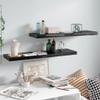 Floating Wall Shelves 2 pcs High Gloss Black 35.4"x9.3"x1.5" MDF Home Decor Shelf Living Room Decor Wall Shelf Suitable for Living Room, Bathroom, Kitchen, Bedroom. view 1