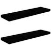 Floating Wall Shelves 2 pcs High Gloss Black 35.4"x9.3"x1.5" MDF Home Decor Shelf Living Room Decor Wall Shelf Suitable for Living Room, Bathroom, Kitchen, Bedroom. view 3