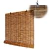 Bamboo Patio Blinds Light Filtering Outdoor Roll Up Shades, Bamboo Porch Blackout Roller Blinds 36 48 64 72 84 96 Inches High Sunshade Window Curtains for Home Decor, Cordless (Size : 60x64in(WxH)) view 1