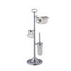 Freestanding Stainless Steel Toilet Paper Holder with Toilet Brush, Storage Box, 3 in 1 Bathroom Accessories Set,Gold (Chrome) view 1