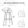 360 Velvet Swivel Bar Stools with Adjustable Bar Stools Set of 2, Vintage Industrial Bar Stool-Farmhouse Swivel Bar Stool-Swivel Kitchen Island Dining Chair blackBar Stool (Seat Height25-29 Inch) view 2
