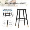 360 Velvet Swivel Bar Stools with Adjustable Bar Stools Set of 2, Vintage Industrial Bar Stool-Farmhouse Swivel Bar Stool-Swivel Kitchen Island Dining Chair blackBar Stool (Seat Height25-29 Inch) view 4