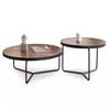 Torzk Stackable Design Modern Round Coffee Table Set of 1/2/3, Industrial Small Nesting Side Tables with Metal Frame for Couch Living Room, Bedroom, Office (Size : 1set 80+50cm) view 1