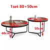 Torzk Stackable Design Modern Round Coffee Table Set of 1/2/3, Industrial Small Nesting Side Tables with Metal Frame for Couch Living Room, Bedroom, Office (Size : 1set 80+50cm) view 2