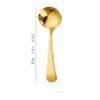 IFAJOOR Flatware Silverware Set, 1/4/6/8/10/12 Pieces 304 Stainless Steel Spoons Household Round Spoon Thickened Spoon Dessert Ice Cream Spoon, Tableware Cutlery Set (Color : Green Gold, Size : 6Pc view 2