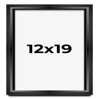 12x19 Shadow Box Black Beveled Display Frame | 1.5 Inches Deep | 1 Inch Wide Moulding | Includes Shatter Resistant Acrylic Plexiglas, Acid-Free Backing and Hanging Hardware