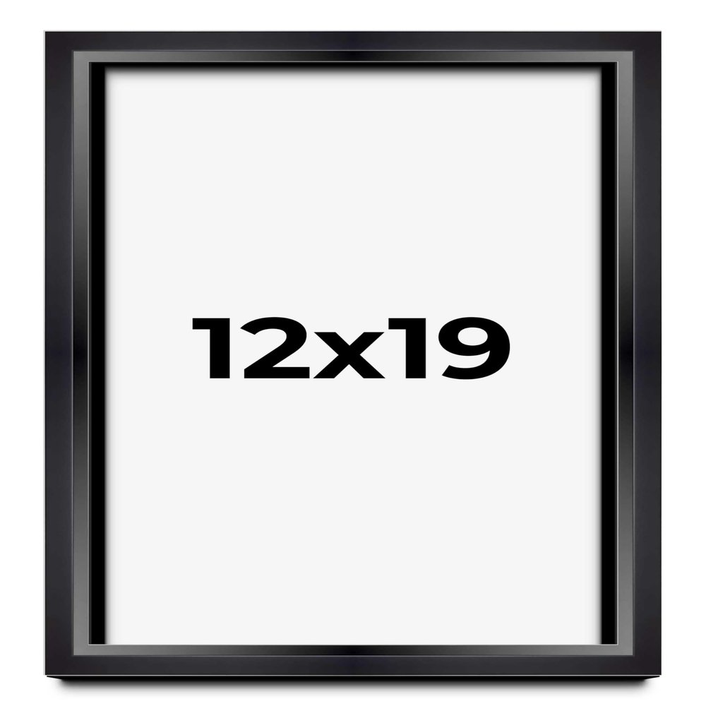 12x19 Shadow Box Black Beveled Display Frame | 1.5 Inches Deep | 1 Inch Wide Moulding | Includes Shatter Resistant Acrylic Plexiglas, Acid-Free Backing and Hanging Hardware