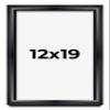 12x19 Shadow Box Black Beveled Display Frame | 1.5 Inches Deep | 1 Inch Wide Moulding | Includes Shatter Resistant Acrylic Plexiglas, Acid-Free Backing and Hanging Hardware view 1