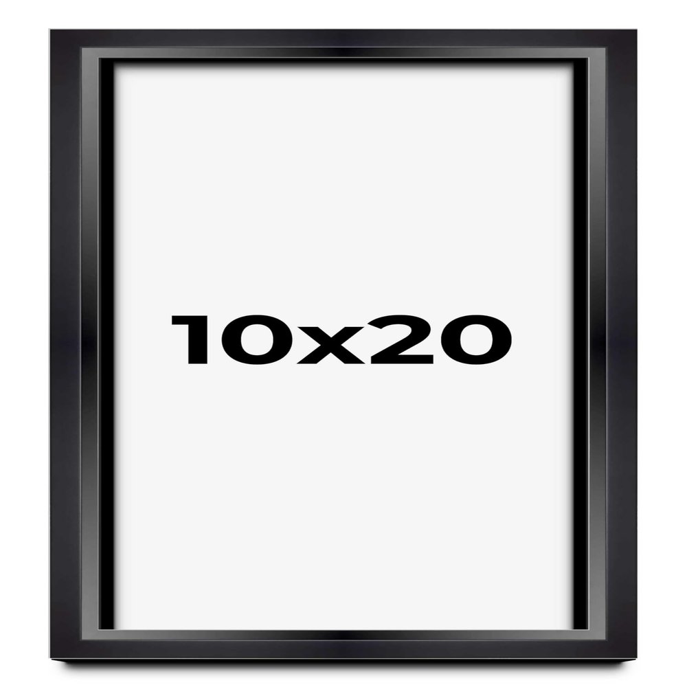 10x20 Shadow Box Black Beveled Display Frame | 1.5 Inches Deep | 1 Inch Wide Moulding | Includes Shatter Resistant Acrylic Plexiglas, Acid-Free Backing and Hanging Hardware