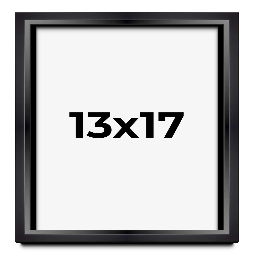 13x17 Shadow Box Black Beveled Display Frame | 1.5 Inches Deep | 1 Inch Wide Moulding | Includes Shatter Resistant Acrylic Plexiglas, Acid-Free Backing and Hanging Hardware