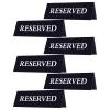 6 Pieces Plastic Reserved Table Sign for Wedding Acrylic Double Side Table Tent Black Guest Reservation Tables Seat Sign 7.9 x 2.7 Inches Reserve Seating Signs for Restaurant Chairs Wedding view 1
