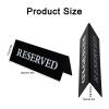 6 Pieces Plastic Reserved Table Sign for Wedding Acrylic Double Side Table Tent Black Guest Reservation Tables Seat Sign 7.9 x 2.7 Inches Reserve Seating Signs for Restaurant Chairs Wedding view 2