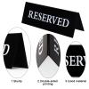 6 Pieces Plastic Reserved Table Sign for Wedding Acrylic Double Side Table Tent Black Guest Reservation Tables Seat Sign 7.9 x 2.7 Inches Reserve Seating Signs for Restaurant Chairs Wedding view 3