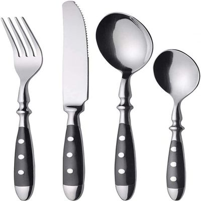 LWLYLCHBM utlery Set Flatware with Knife/Spoon/Fork, Service for Creative Spot Mirror Polished for Home, Hotel, Restaurant