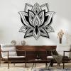 Metal Lotus Flower Wall Art,Mandala Wall Art,Lotus Metal,Yoga Wall Decor,Black Lotus Art,Spiritual Wall Art, Large Metal Wall Art Home Decor,Housewarming Gift (39"W x 39"H / 100 x 100 cm, Style 5) view 4