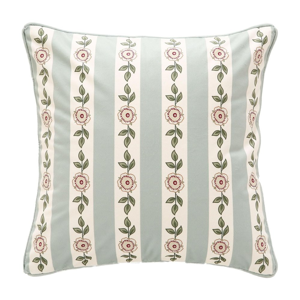 bilin gaier Throw Pillow Covers Pack of 1,Green Cozy Velvet Farmhouse with Flowers and Leaves Pattern Pillowcases,Decoration Square Pillows Cushion Covers for Couch Sofa Bed Car Chair,18"x18"