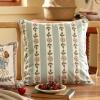 bilin gaier Throw Pillow Covers Pack of 1,Green Cozy Velvet Farmhouse with Flowers and Leaves Pattern Pillowcases,Decoration Square Pillows Cushion Covers for Couch Sofa Bed Car Chair,18"x18" view 2