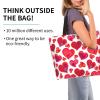 TKDYVAI Cute Heart Grocery Bag Valentines Day Shopping Bag Handbag Cute Grocery Bags Tote Bag Heart Canvas Bag view 2