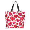 TKDYVAI Cute Heart Grocery Bag Valentines Day Shopping Bag Handbag Cute Grocery Bags Tote Bag Heart Canvas Bag view 3