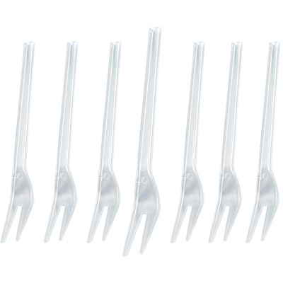 Chenshuo,Disposable Plastic Fruit Forks, Exquisite Appetizer Forks Dessert Cocktail Forks Tasting Forks Tiny Utensils for Fruit Dessert Cakes Party Serving Supplies,4.2 Inches, 200 branches