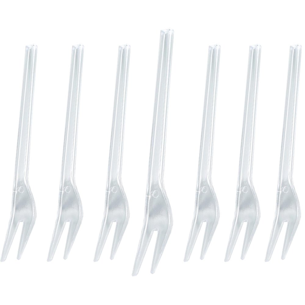 Chenshuo,Disposable Plastic Fruit Forks, Exquisite Appetizer Forks Dessert Cocktail Forks Tasting Forks Tiny Utensils for Fruit Dessert Cakes Party Serving Supplies,4.2 Inches, 200 branches