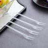Chenshuo,Disposable Plastic Fruit Forks, Exquisite Appetizer Forks Dessert Cocktail Forks Tasting Forks Tiny Utensils for Fruit Dessert Cakes Party Serving Supplies,4.2 Inches, 200 branches view 3