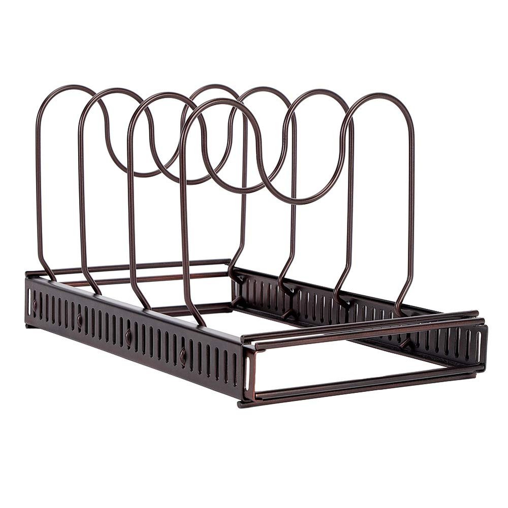 HUAOSN Expandable Pan Organizer for Cabinet, 7 Compartments Expandable Pan Organizer, Pots and Pans Organizer for Pots, Pans, Lids, Bakeware